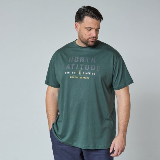 North Latitude T-Shirt Roheline/Khaki - T-särgid - Suured T-särgid 2XL – 14XL
