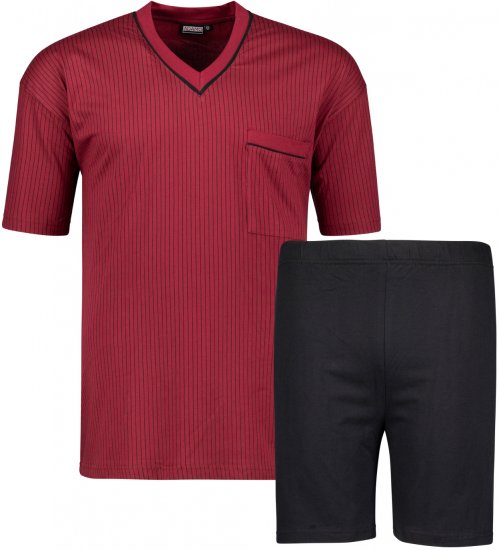 Adamo Gustav Short sleeve Pyjama Burgundy - Aluspesu ja Ujumisriided - Aluspesu 2XL-8XL