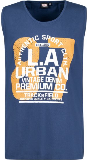 Adamo Urban Comfort Fit Printed Tank-top Denim Blue - T-särgid - Suured T-särgid 2XL – 14XL