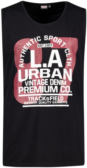 Adamo Urban Comfort Fit Printed Tank-top Black - T-särgid - Suured T-särgid 2XL – 14XL