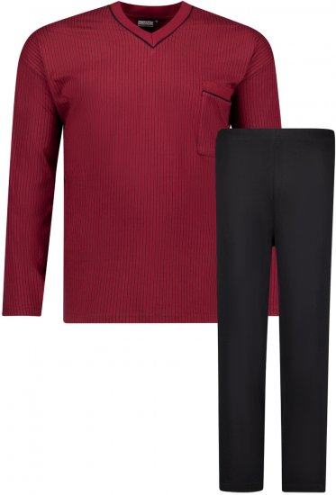 Adamo Gustav Long sleeve Pyjama Burgundy - Aluspesu ja Ujumisriided - Aluspesu 2XL-8XL