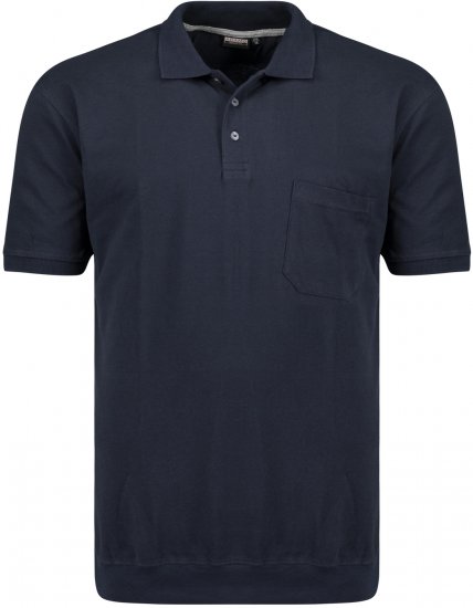 Adamo Kadir Polo Shirt with Cuffed Hem Navy - Polosärgid - Meeste suured polosärgid 2XL – 8XL