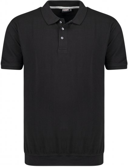 Adamo Kadir Polo Shirt with Cuffed Hem Black - Polosärgid - Meeste suured polosärgid 2XL – 8XL