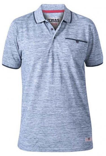 D555 Isaac Reno Pique Polo Blue Reno - Polosärgid - Meeste suured polosärgid 2XL – 8XL