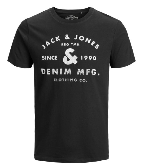 Jack & Jones Jeans T-Shirt Black - T-särgid - Suured T-särgid 2XL – 14XL