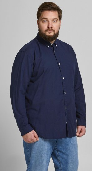 Jack & Jones Summer Shirt L/S Navy - Särgid - Meeste suured särgid 2XL – 8XL