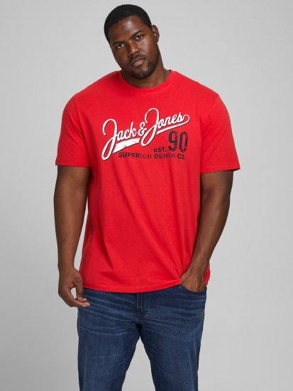 Jack & Jones Elogo T-Shirt True Red - T-särgid - Suured T-särgid 2XL – 14XL