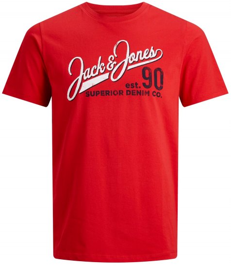 Jack & Jones Elogo T-Shirt True Red - T-särgid - Suured T-särgid 2XL – 14XL