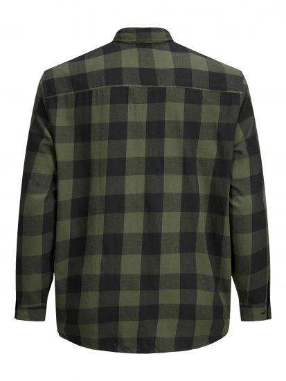 Jack & Jones Gingham L/S Shirt Dusty Olive - Särgid - Meeste suured särgid 2XL – 8XL