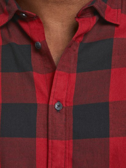 Jack & Jones Gingham Shirt L/S Brick Red - Särgid - Meeste suured särgid 2XL – 8XL