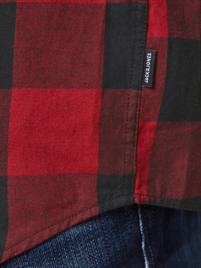 Jack & Jones Gingham Shirt L/S Brick Red - Särgid - Meeste suured särgid 2XL – 8XL