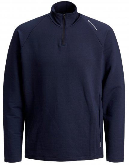 Jack & Jones Running Half Zip Sweat Navy - Sviitrid ja dressipluusid - Meeste suured kapuutsiga jakid suurustes 2XL – 14XL