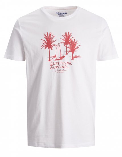 Jack & Jones Streams T-shirt White/Rose - T-särgid - Suured T-särgid 2XL – 14XL