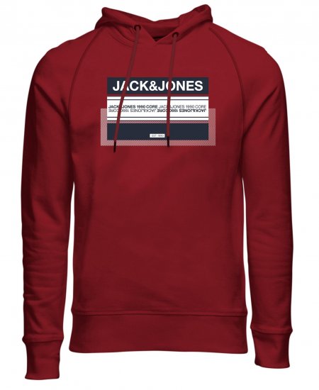 Jack & Jones Booster Hoodie Sun-Dried Tomato - Sviitrid ja dressipluusid - Meeste suured kapuutsiga jakid suurustes 2XL – 14XL
