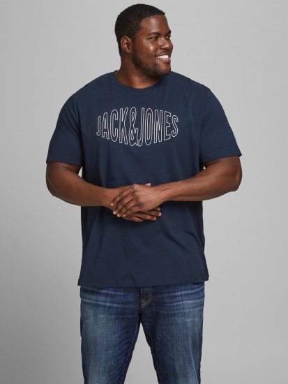 Jack & Jones Preston Crew Neck T-Shirt Navy - T-särgid - Suured T-särgid 2XL – 14XL