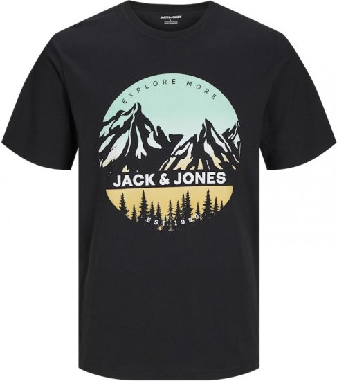 Jack & Jones PEAK T-Shirt Black - T-särgid - Suured T-särgid 2XL – 14XL