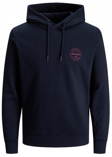Jack & Jones JJESHARK SWEAT Hoodie Navy - Sviitrid ja dressipluusid - Meeste suured kapuutsiga jakid suurustes 2XL – 14XL