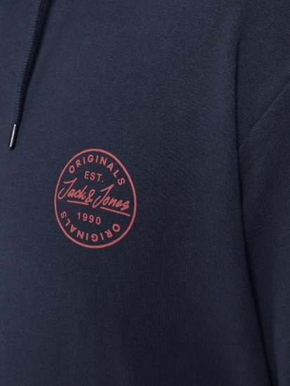Jack & Jones JJESHARK SWEAT Hoodie Navy - Sviitrid ja dressipluusid - Meeste suured kapuutsiga jakid suurustes 2XL – 14XL