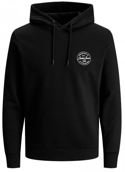 Jack & Jones JJESHARK SWEAT Hoodie Black - Sviitrid ja dressipluusid - Meeste suured kapuutsiga jakid suurustes 2XL – 14XL