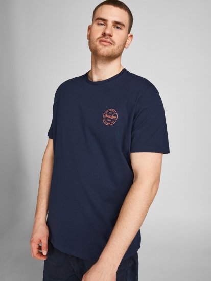 Jack & Jones JJESHARK TEE Navy - T-särgid - Suured T-särgid 2XL – 14XL