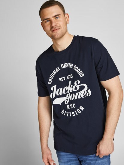 Jack & Jones JJERAFA TEE Navy - T-särgid - Suured T-särgid 2XL – 14XL
