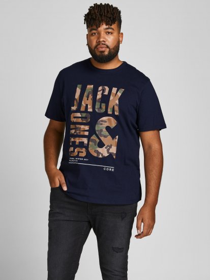 Jack & Jones JCOSTREET TEE Navy - T-särgid - Suured T-särgid 2XL – 14XL