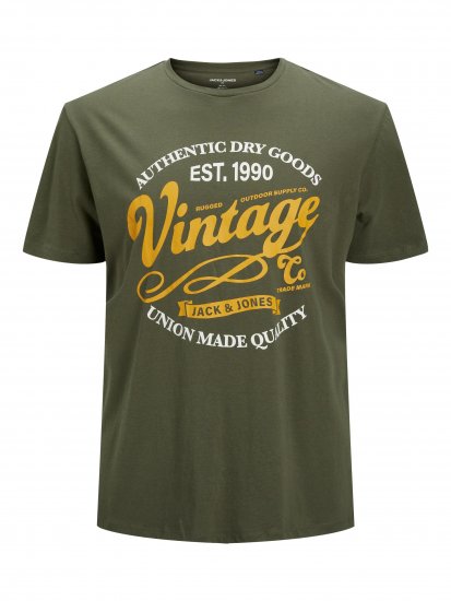 Jack & Jones JPRBLUBOOSTER TEE Khaki - T-särgid - Suured T-särgid 2XL – 14XL