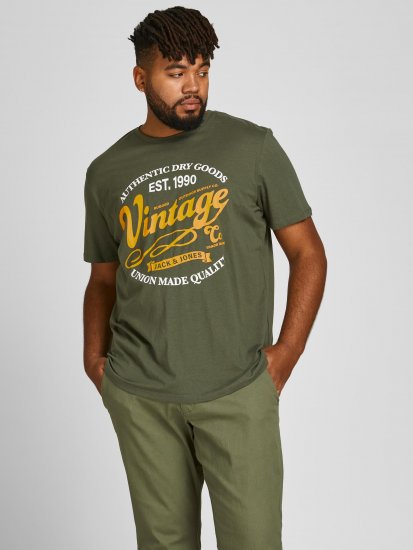 Jack & Jones JPRBLUBOOSTER TEE Khaki - T-särgid - Suured T-särgid 2XL – 14XL