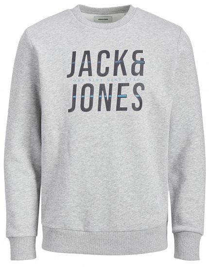 Jack & Jones JJXILO Sweat Light Grey - Suured Riided - Suurte meeste riided 2XL – 8XL