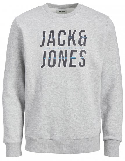 Jack & Jones JJXILO Sweat Light Grey - Sviitrid ja dressipluusid - Meeste suured kapuutsiga jakid suurustes 2XL – 14XL