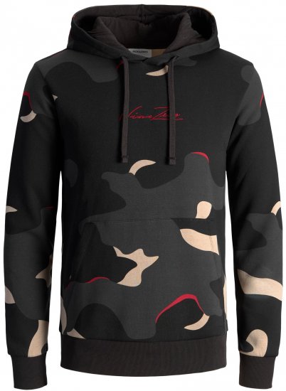 Jack & Jones JJCRAMP Hoodie Black - Sviitrid ja dressipluusid - Meeste suured kapuutsiga jakid suurustes 2XL – 14XL