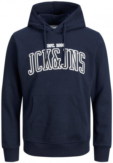 Jack & Jones JJCEMB Hoodie Navy - Sviitrid ja dressipluusid - Meeste suured kapuutsiga jakid suurustes 2XL – 14XL