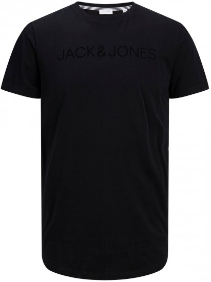 Jack & Jones JJHUGO FLOCK TEE Black - T-särgid - Suured T-särgid 2XL – 14XL