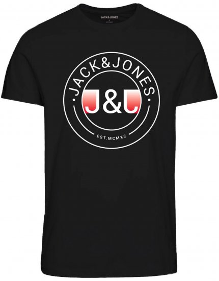 Jack & Jones JJMILAS T-Shirt Black - T-särgid - Suured T-särgid 2XL – 14XL