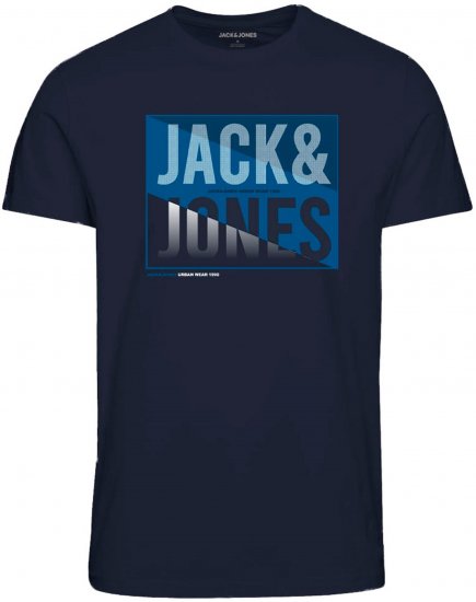 Jack & Jones JJSCOTT TEE Navy - T-särgid - Suured T-särgid 2XL – 14XL