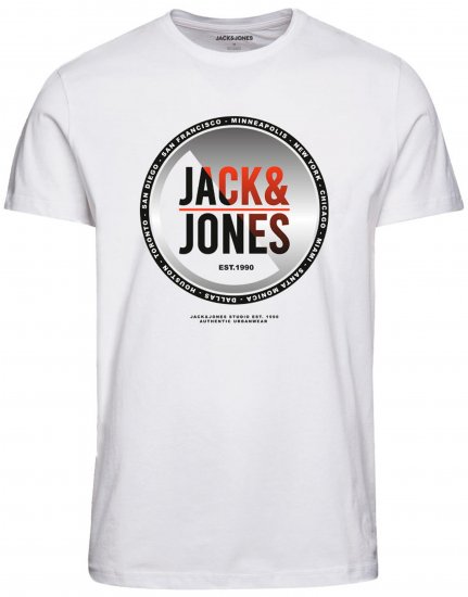 Jack & Jones JJSCOTT TEE White - T-särgid - Suured T-särgid 2XL – 14XL