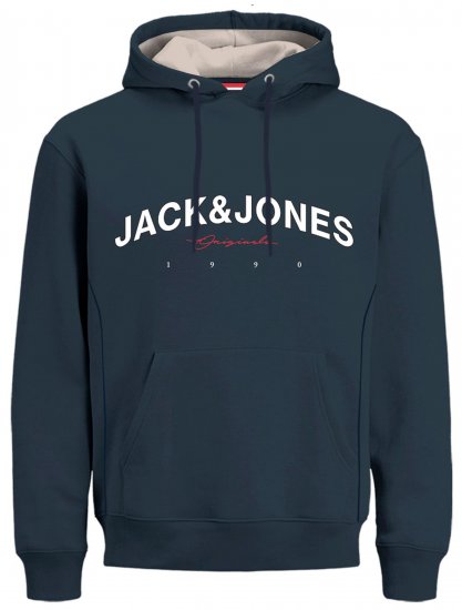 Jack & Jones JORFRIDAY Hoodie Navy - Sviitrid ja dressipluusid - Meeste suured kapuutsiga jakid suurustes 2XL – 14XL