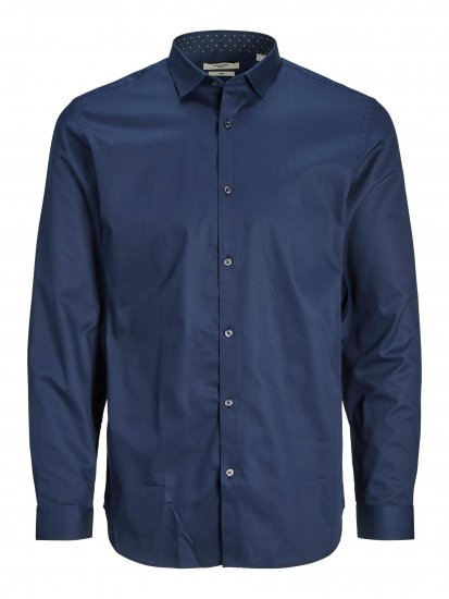 Jack & Jones JPRBLACARDIFF CONTRAST Shirt LS Navy - Särgid - Meeste suured särgid 2XL – 8XL