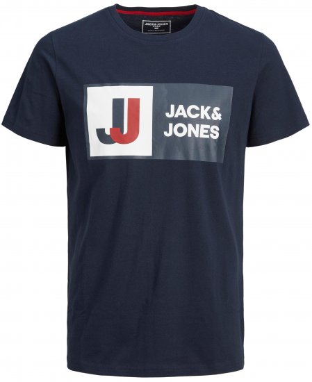 Jack & Jones JCOLOGAN TEE Navy - T-särgid - Suured T-särgid 2XL – 14XL