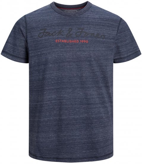 Jack & Jones JCOBERG UPSCALED TEE Navy - T-särgid - Suured T-särgid 2XL – 14XL