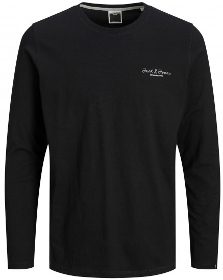 Jack & Jones JCOBERG Long sleeve T-shirt Black - T-särgid - Suured T-särgid 2XL – 14XL