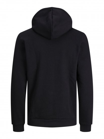 Jack & Jones JCOBERG SWEAT ZIP Hoodie Black - Sviitrid ja dressipluusid - Meeste suured kapuutsiga jakid suurustes 2XL – 14XL