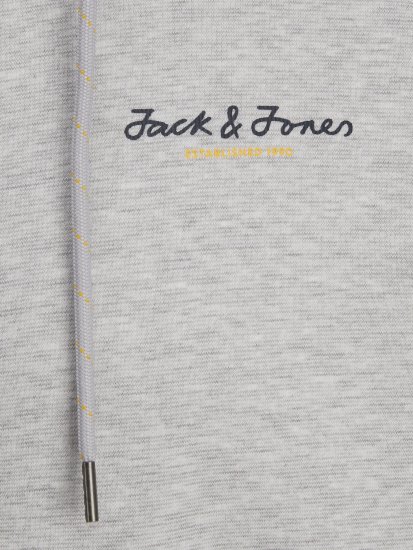 Jack & Jones JCOBERG SWEAT ZIP Hoodie Grey Melange - Sviitrid ja dressipluusid - Meeste suured kapuutsiga jakid suurustes 2XL – 14XL