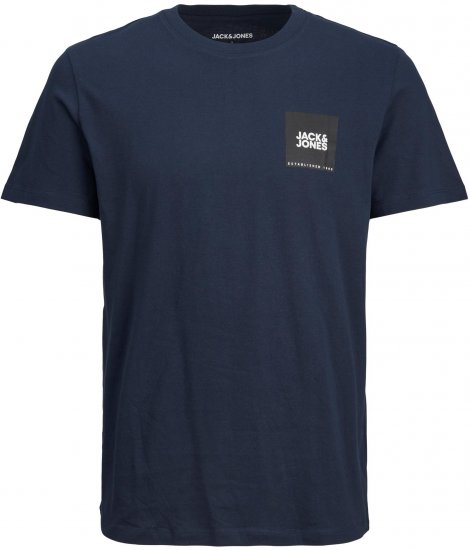 Jack & Jones JJLOCK TEE Navy Small print logo - T-särgid - Suured T-särgid 2XL – 14XL