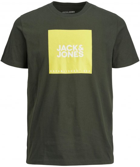 Jack & Jones JJLOCK TEE Green - T-särgid - Suured T-särgid 2XL – 14XL
