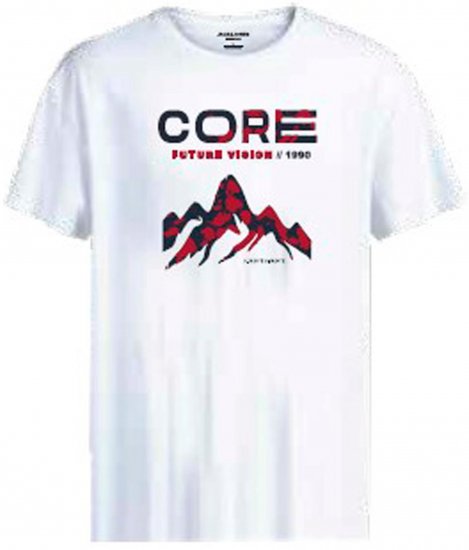 Jack & Jones JCOBOOSTER T-Shirt White - T-särgid - Suured T-särgid 2XL – 14XL