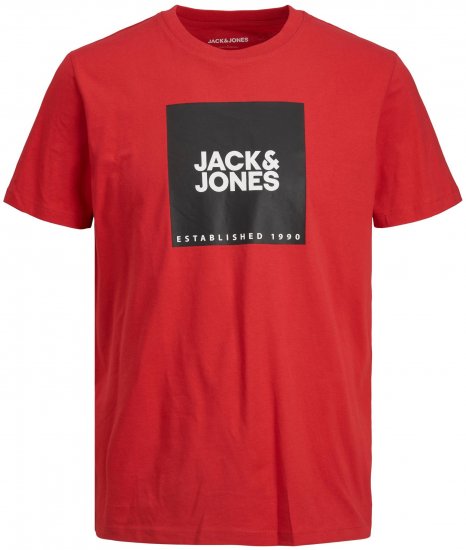 Jack & Jones JJLOCK TEE Red - T-särgid - Suured T-särgid 2XL – 14XL