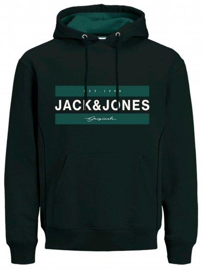 Jack & Jones JORFRIDAY Hoodie Black - Sviitrid ja dressipluusid - Meeste suured kapuutsiga jakid suurustes 2XL – 14XL