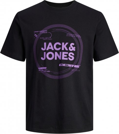 Jack & Jones JCOPILOU TEE SS CREW NECK Black - T-särgid - Suured T-särgid 2XL – 14XL