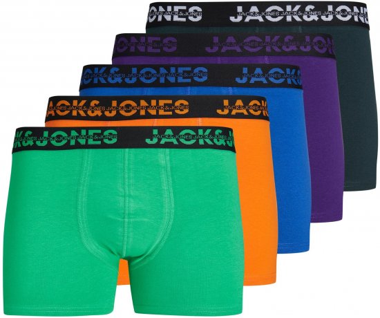 Jack & Jones JACDALLAS LOGO TRUNKS 5 PACK Holly Green - Aluspesu ja ujumisriided - Aluspesu 2XL-8XL